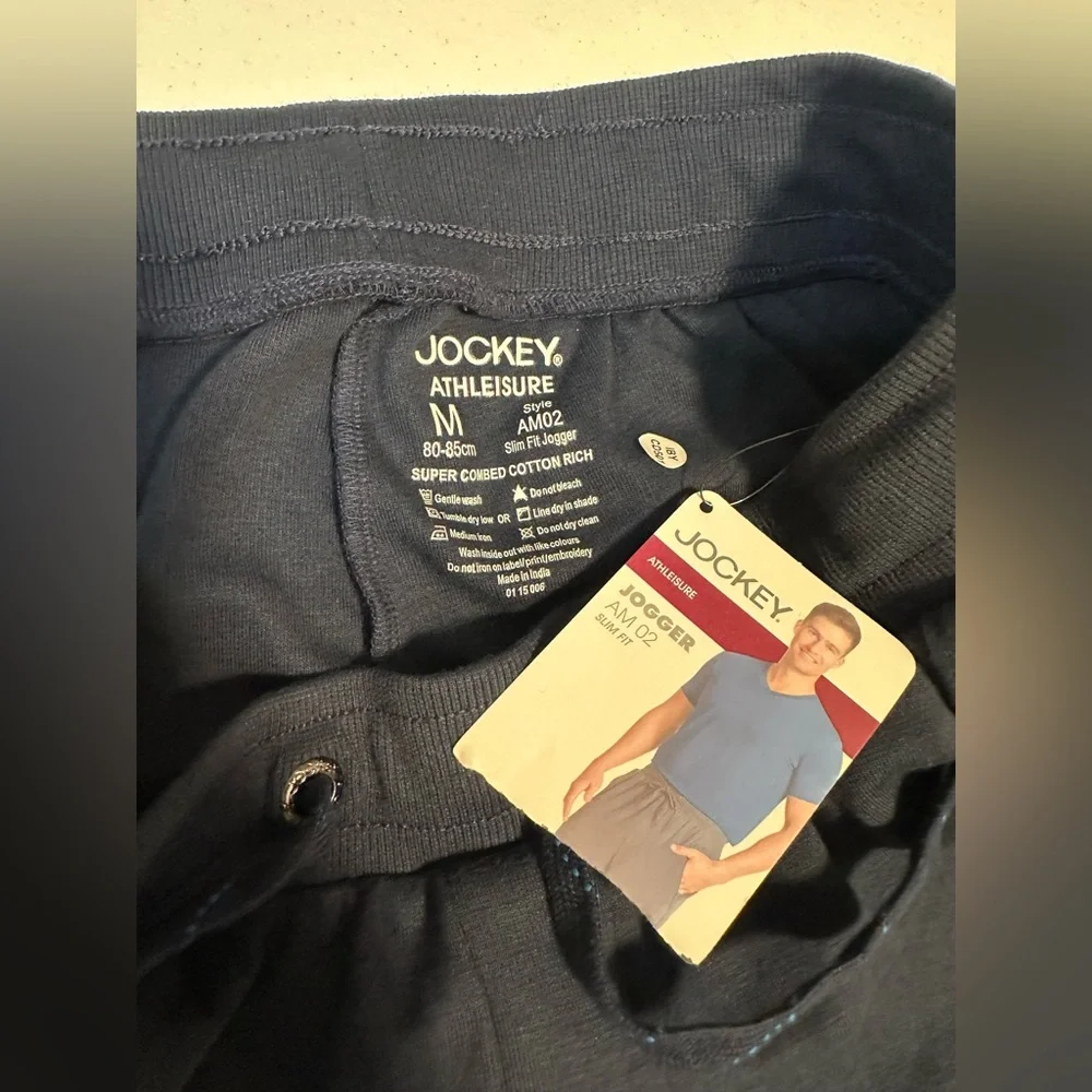 Jockey Athleisure Style AM02 Slim Fit Jogger Cotton Size Medium Navy‎ Blue